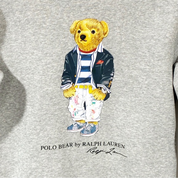 Polo Ralph Lauren Kids Grey Navel Polo Bear Splash Pants Crewneck Sweatshirt - Picture 2 of 5